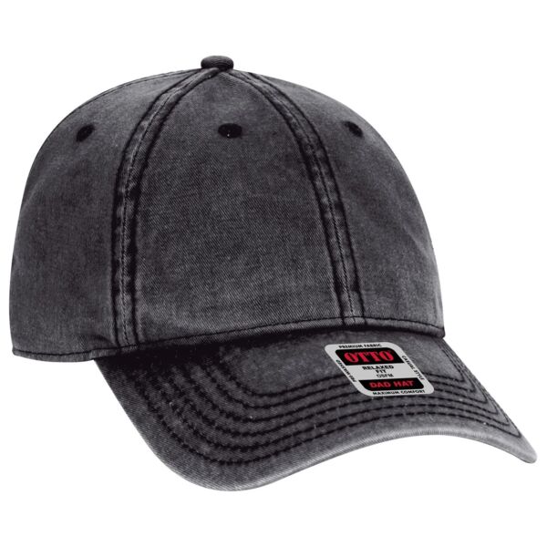 Otto 6 Panel Low Profile Dad Cap Black Thumbnail