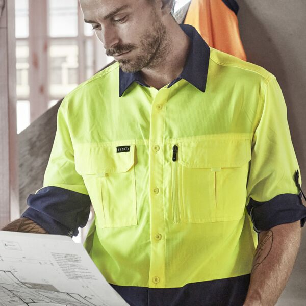 Mens Hi Vis Outdoor Long Sleeve Shirt Thumbnail