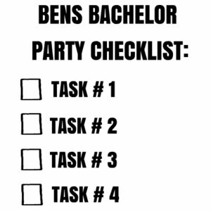 Customisable Bachelor Party Checklist Tee Design