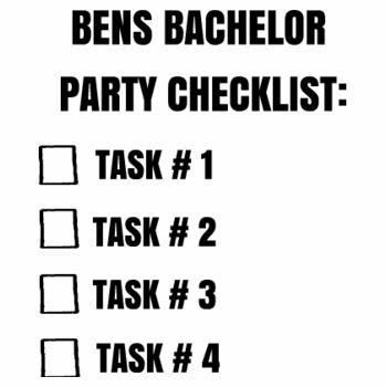 Customisable Bachelor Party Checklist Tee Design