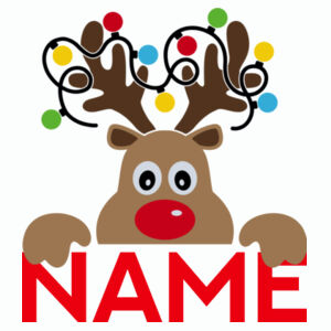 Boys Reindeer Custom Name Tee Design