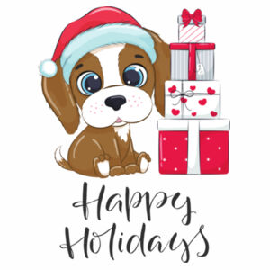 Happy Holidays Puppy Tee Design