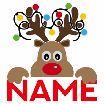 Boys Reindeer Custom Name Tee Design