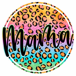 Mama Leopard print Maple Tee Design