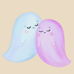 Cute Ghost Calico Bag Design