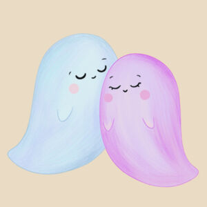 Cute Ghost Calico Bag Design