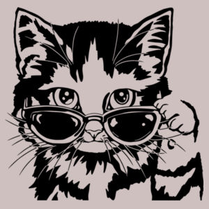 Cool Cat Ladies Cropped Tee Design