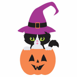 Ladies Halloween Cat Crop Tee Design