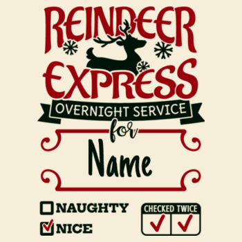 Personalised Reindeer Express Santa Sack  Design