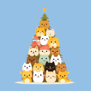Kawaii Christmas Tree Kids shirt Design