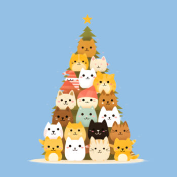 Kawaii Christmas Tree Kids shirt Design