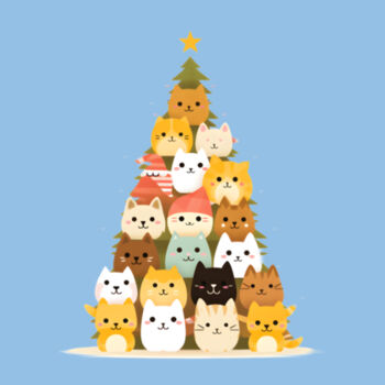 Kawaii Christmas Tree Kids shirt Design