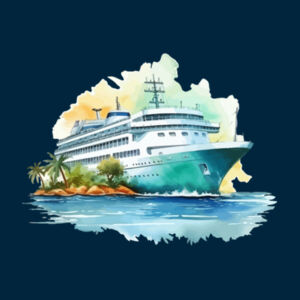 Water coloured Cruise ship Kids Bucket Hat  Design