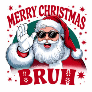 Mens Ringer Tee - Merry Christmas Bruh Design