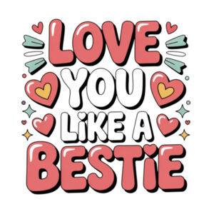 Love You Like a Bestie Ringer Tee - Womens Ringer Tee's Design