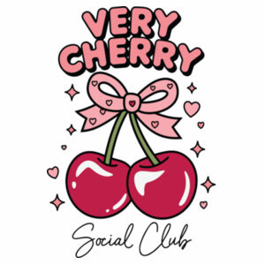 Very Cherry Social Club Baby Tee - ORGANIC RIB BABY TEE Design