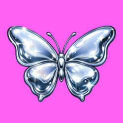 Chrome Butterfly Y2K Crop Tee - Womens Crop Tee's Design