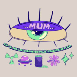 Mum of Main Character Energy Crop Hoodie - WOS RELAX CROP HOOD Design