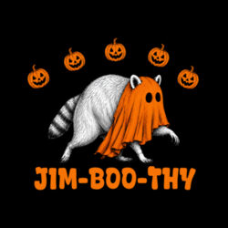 Jim-Boo-Thy (Raccoon Ghost Costume) - Classic Tee Design