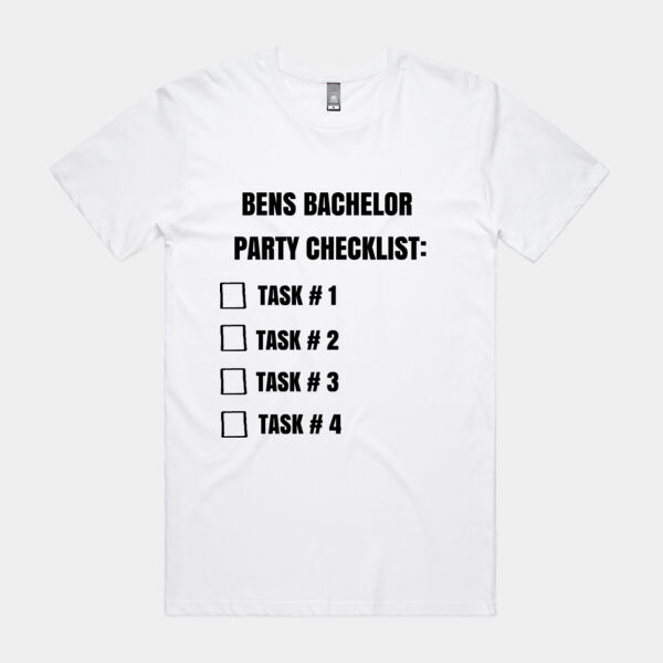 Customisable Bachelor Party Checklist Tee Thumbnail
