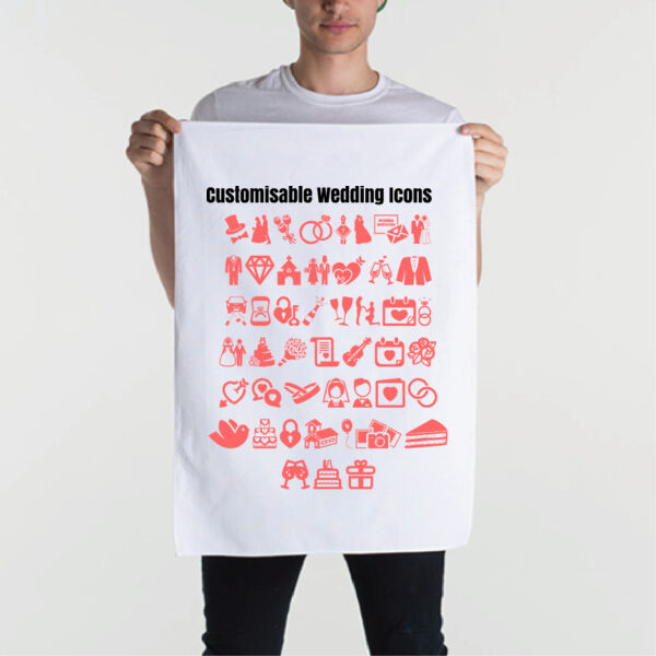Customisable Wedding Icon Tea Towel - Bucks / Hens Night Gift Thumbnail