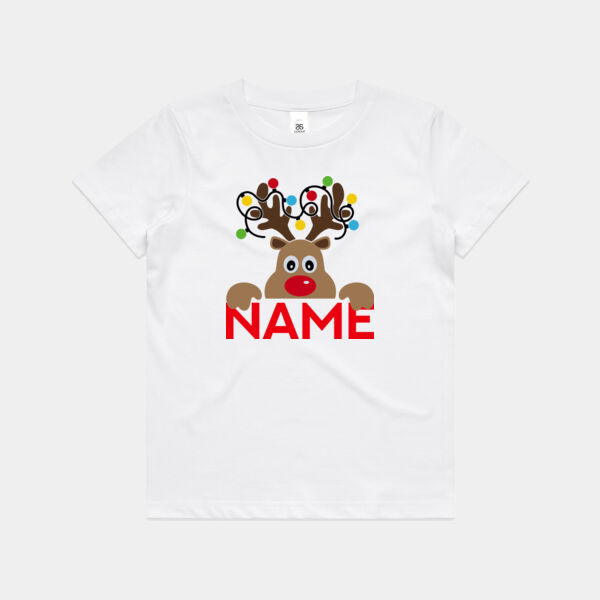 Boys Reindeer Custom Name Tee Thumbnail