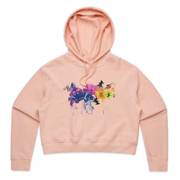 Ladies Floral Jumper Crop Hood  Thumbnail