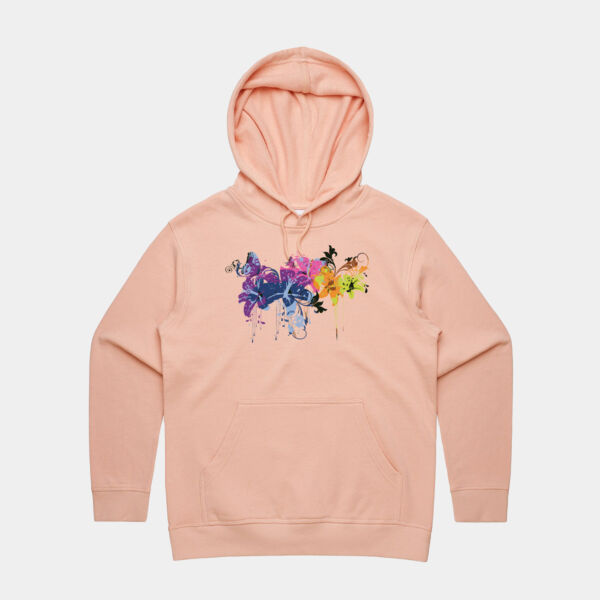 Ladies Floral Jumper Premium Hood Thumbnail