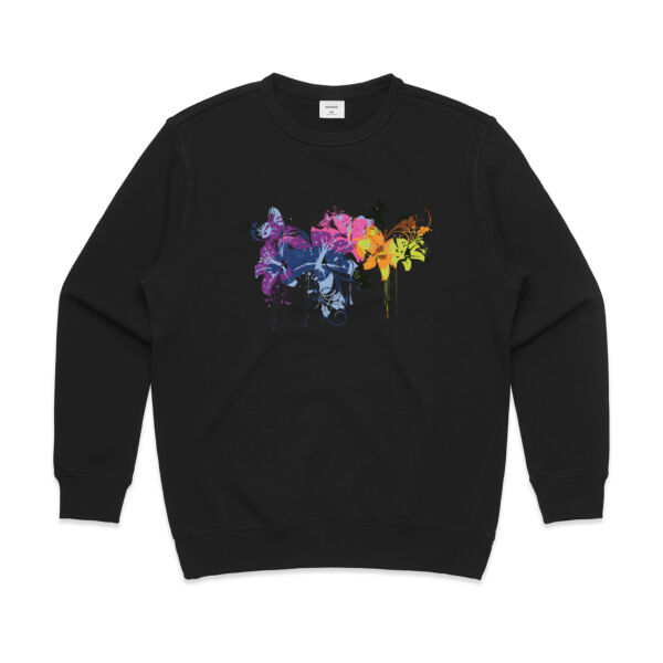 Ladies Floral Jumper Premium Crew Thumbnail