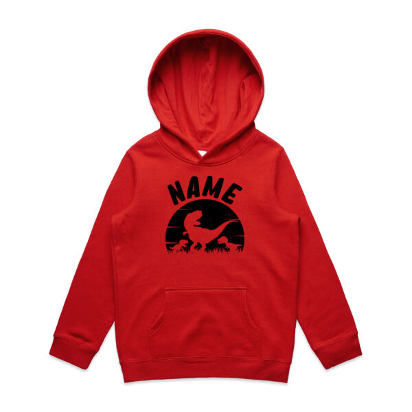 Custom Name Dinosaur Youth Hood Thumbnail