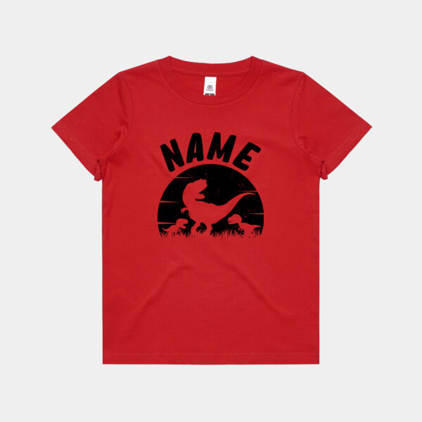 Custom Name Dinosaur Kids tee Thumbnail