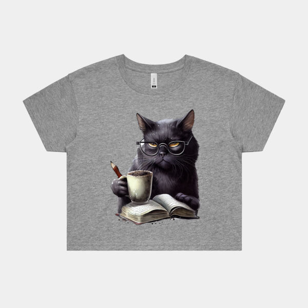 Reading Cat Ladies Crop Tee Thumbnail