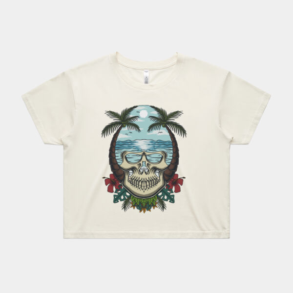 Skull Beach Crop Tee  Thumbnail