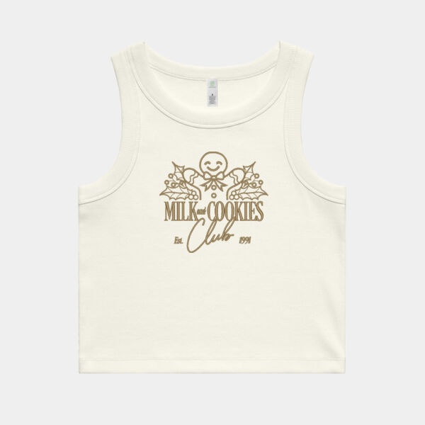 Milk & Cookies Club Gingerbread Man - Rib Crop Tank Thumbnail