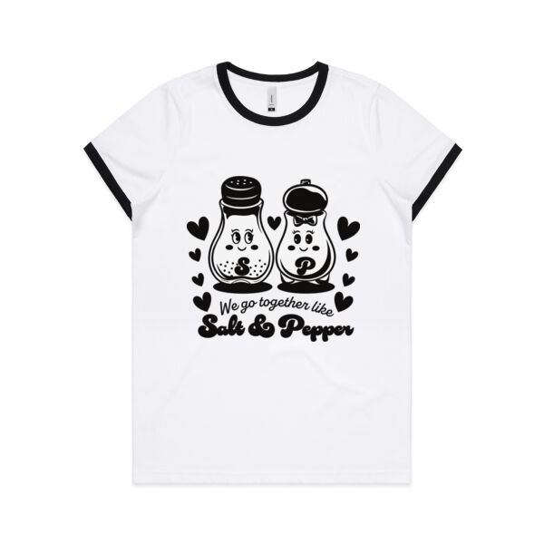 Salt & Pepper Ringer Tee - Womens Ringer Tee's Thumbnail