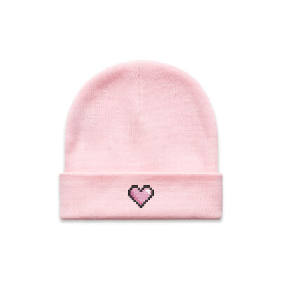 Pixel Heart with Shadow - Cuff Beanie Thumbnail