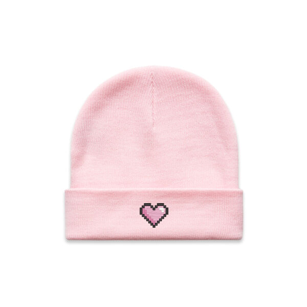 Pixel Heart with Shadow - Cuff Beanie Thumbnail