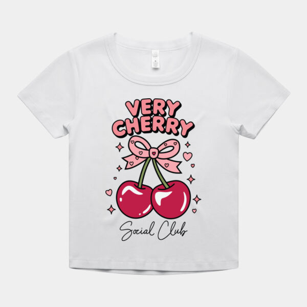 Very Cherry Social Club Baby Tee - ORGANIC RIB BABY TEE Thumbnail