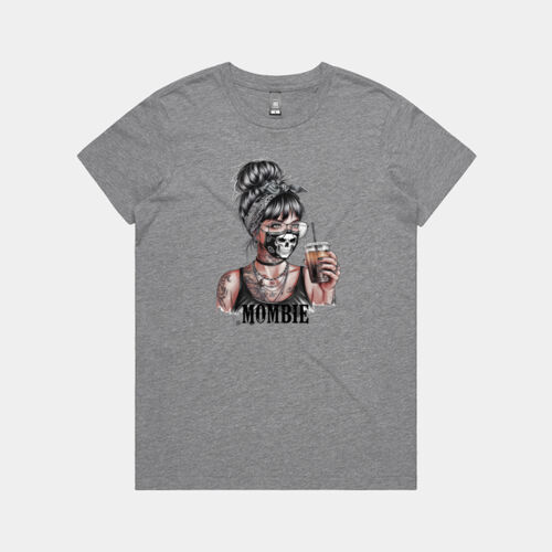 Mombie Skull Graphic Tee - Maple Tee Thumbnail