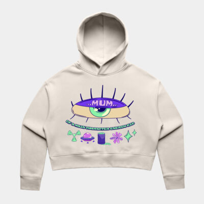 Mum of Main Character Energy Crop Hoodie - WOS RELAX CROP HOOD Thumbnail