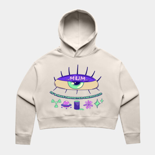 Mum of Main Character Energy Crop Hoodie - WOS RELAX CROP HOOD Thumbnail