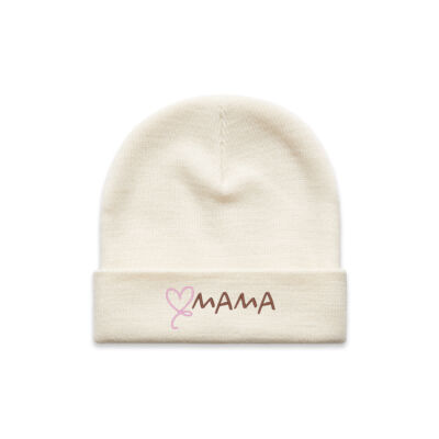 Mama Hand Embroidered Cuff Beanie - Cuff Beanie Thumbnail