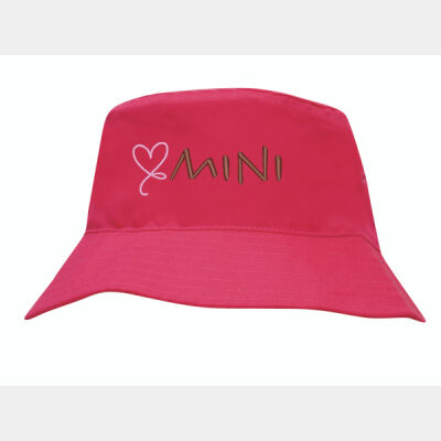 Mini Hand Embroidered Bucket Hat - Breathable Poly Twill Childs Bucket Hat Thumbnail