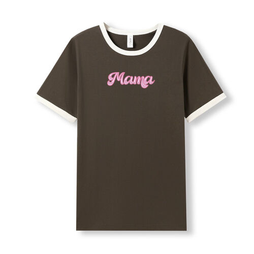 Mama Embroidered Ringer Tee - Men's / Unisex Ringer T-shirt Thumbnail
