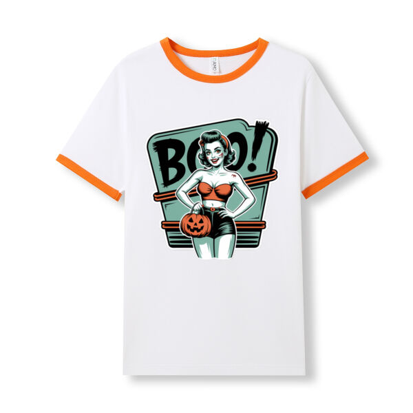 Retro Diner Boo - Men's / Unisex Ringer T-shirt Thumbnail
