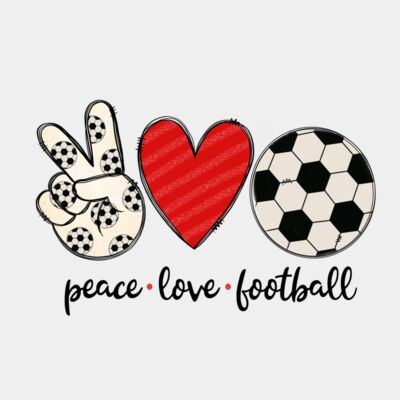 peace love football soccer ball Thumbnail