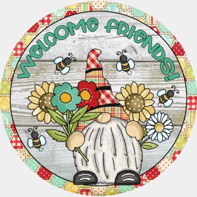 WELCOME FRIENDS FLOWER GNOME  Thumbnail