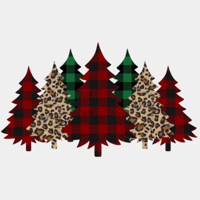 Tartan And Leopard Christmas Trees Thumbnail