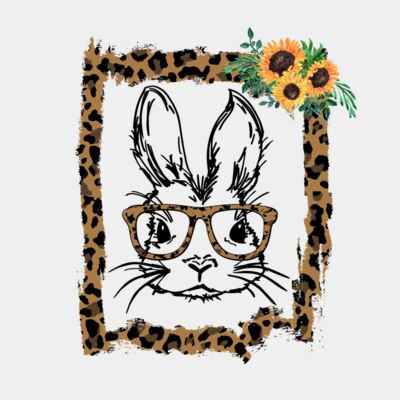 Bunny Sunflower Leopard Torn Frame Thumbnail