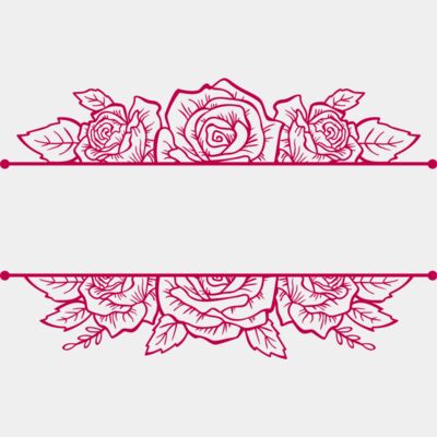 Split Monogram with Roses Thumbnail